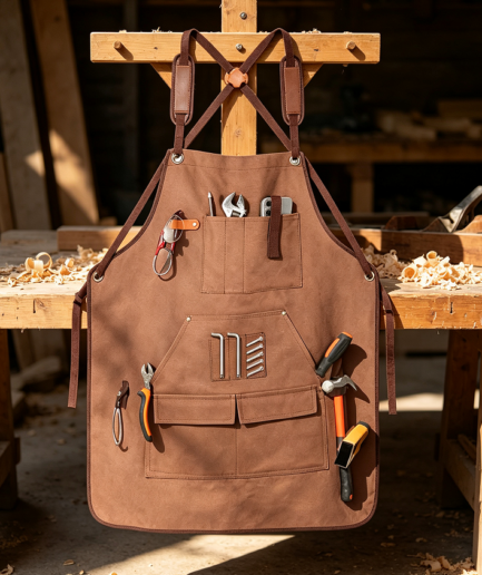 Men's Heavy Canvas Multi-Pocket Workshop Apron