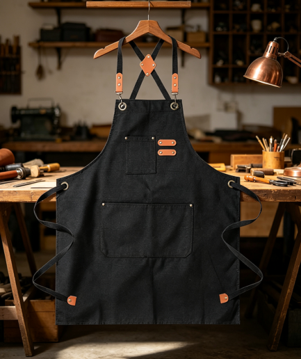 Canvas Chef Apron Large Pockets Adjustable Neck