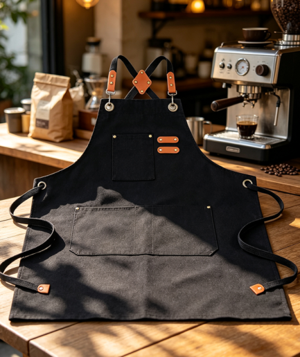 Cotton Canvas Water-Repellent Chef Apron Large Pockets