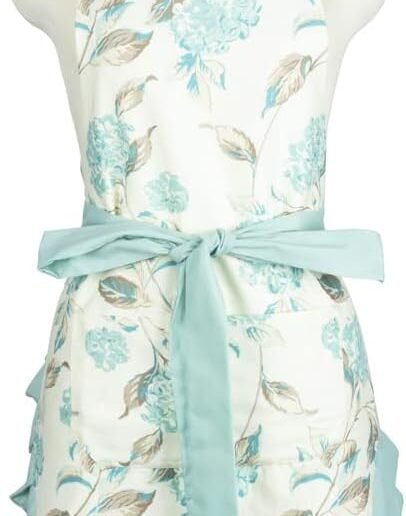 Vintage-Style Kitchen Apron with Pockets Baking Gardening
