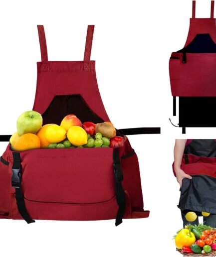 Green Gardening Apron Harvest-Style Pockets Men Women