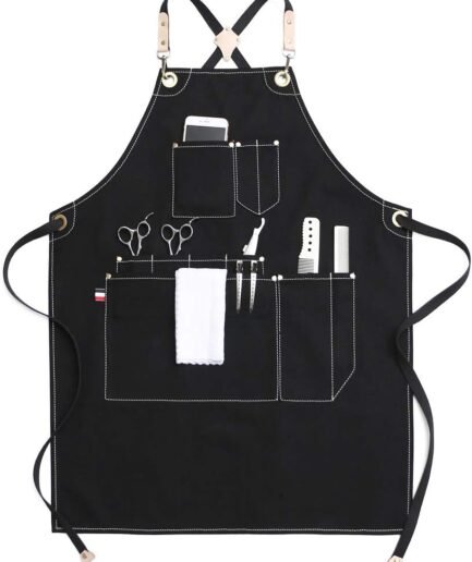 Durable Cross-Back Work Apron Pockets Utility Design