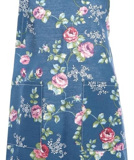 Floral Print Cotton Linen Plus-Size Canvas Apron