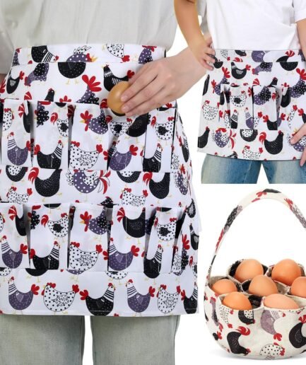Adult Child Egg-Collecting Aprons Multi-Pockets Basket