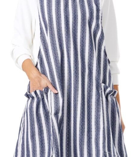Cotton Linen Cross-Back Apron Cozy Fit Pockets