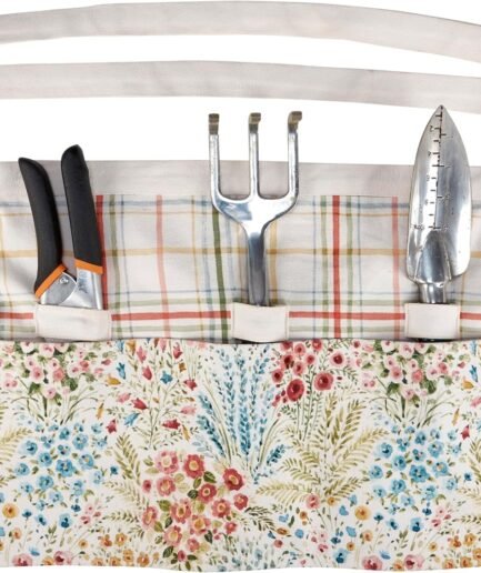 Mixed Floral Canvas Half Apron Three Pockets